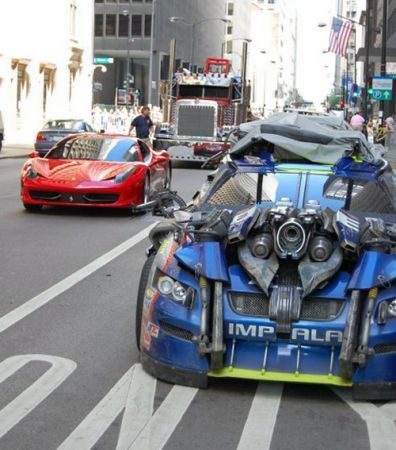 Ferrari 458 Italia sul set di Transformers 3