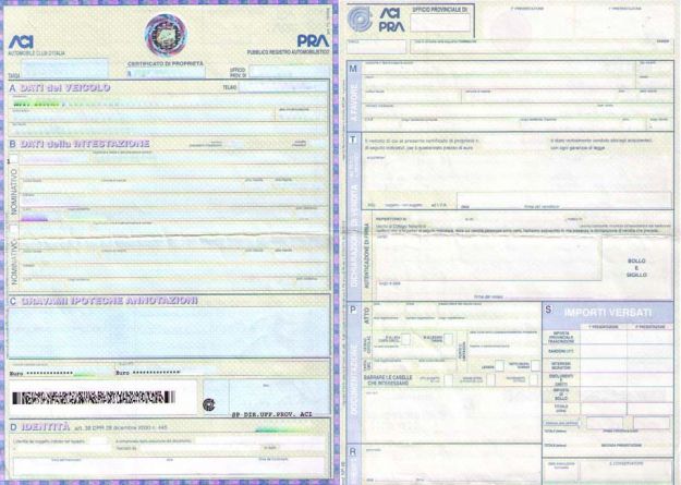 Certificato di proprietà auto