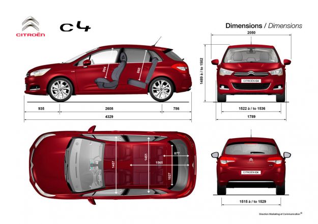 Citroen C4 dimensioni