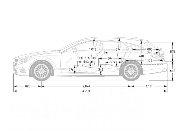 Dimensioni Mercedes CLS Shooting Brake