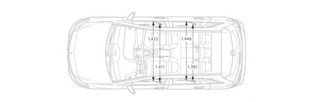 Mercedes Classe B dimensioni dall'alto