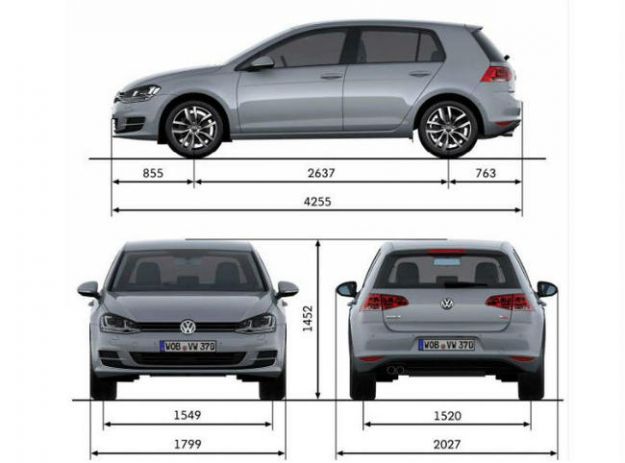 Volkswagen Golf 7 dimensioni