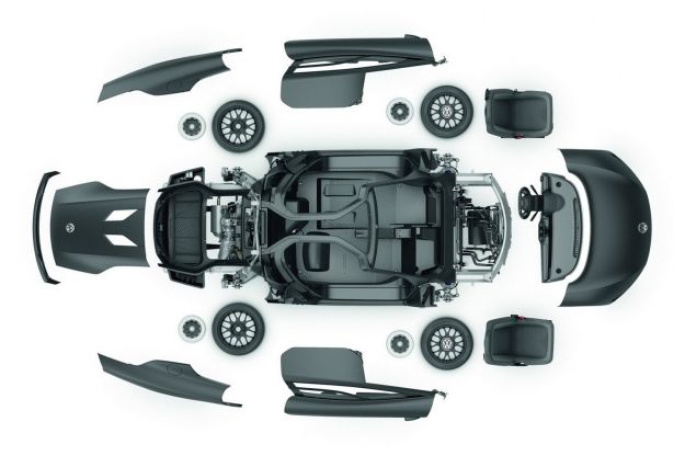 Volkswagen XL1 Plug in Hybrid fibra di carbonio