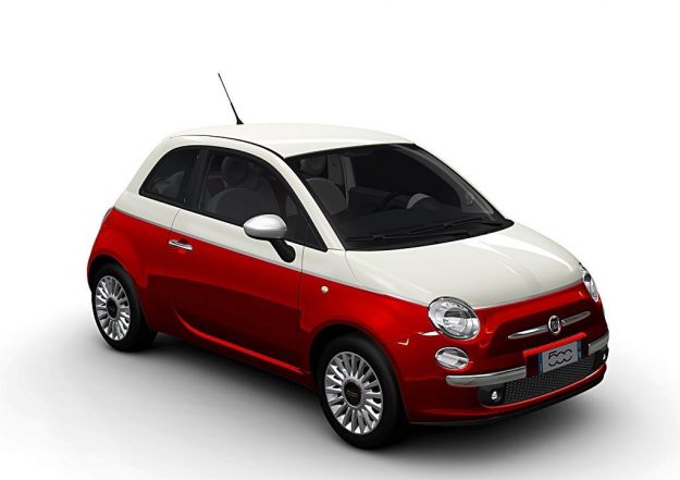 fiat 500 bicolore bianca e rossa