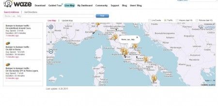 traffico autostrade waze