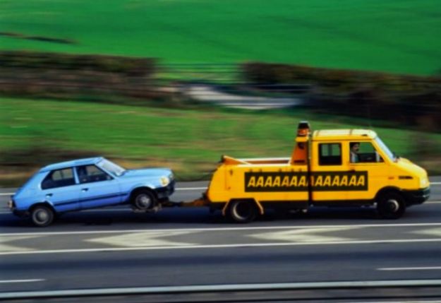 trainare auto guasta