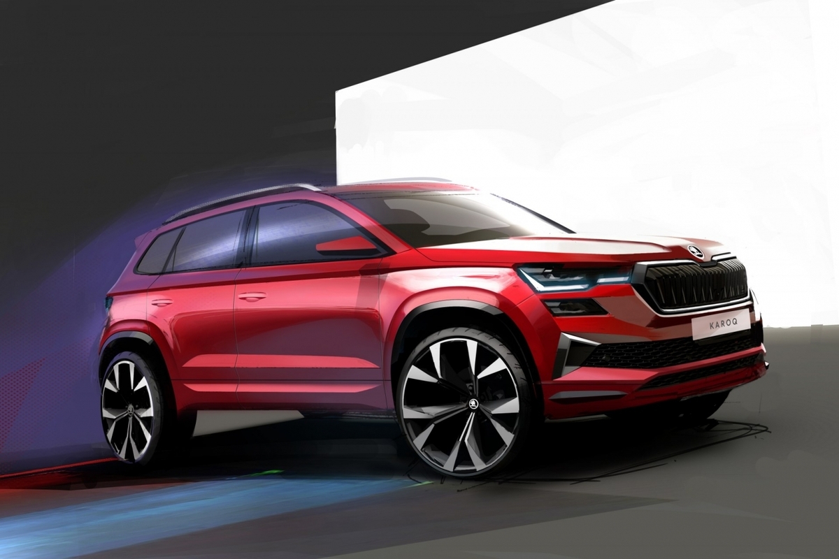 Skoda Karoq, i bozzetti anticipano il restyling del SUV