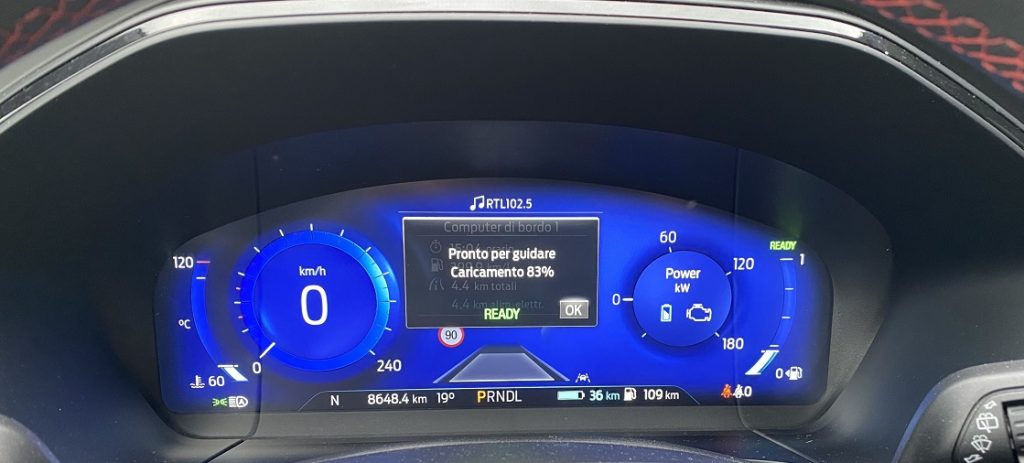 Ford Kuga plug in hybrid dati di ricarica