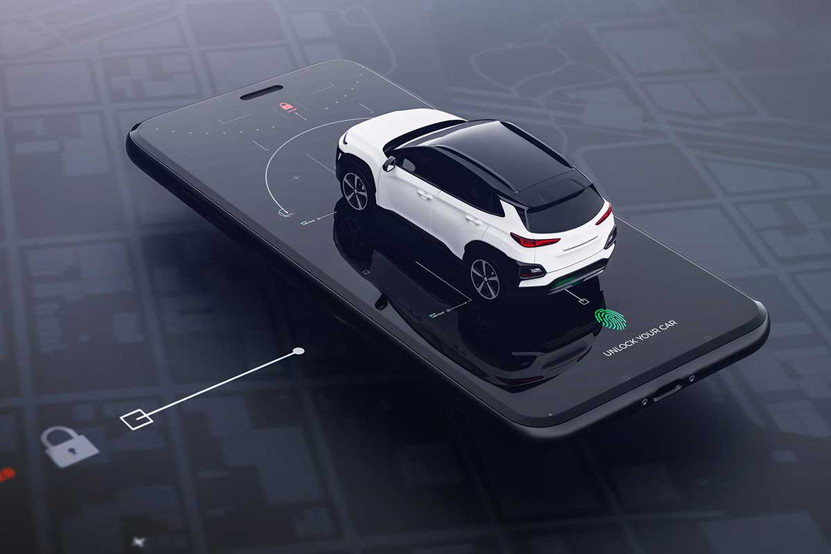 smartphone con automobile