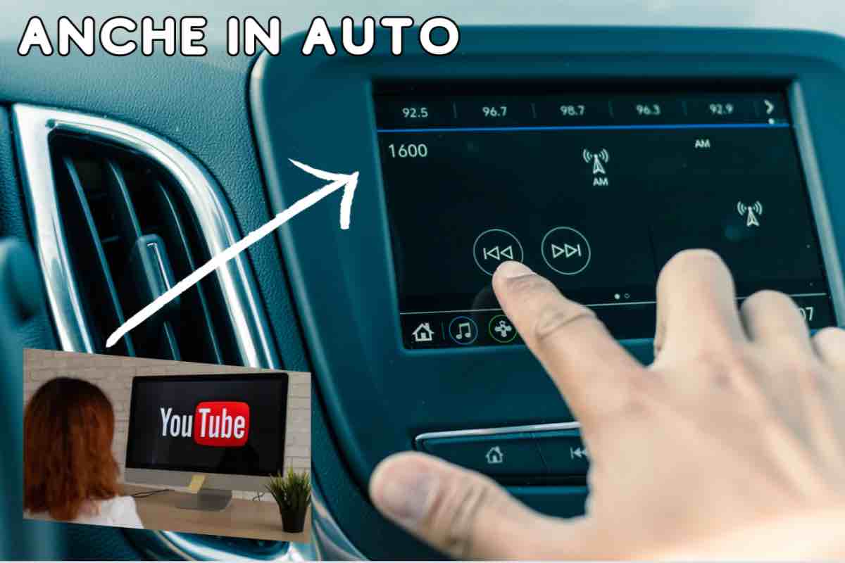 Schermo con YouTube in auto