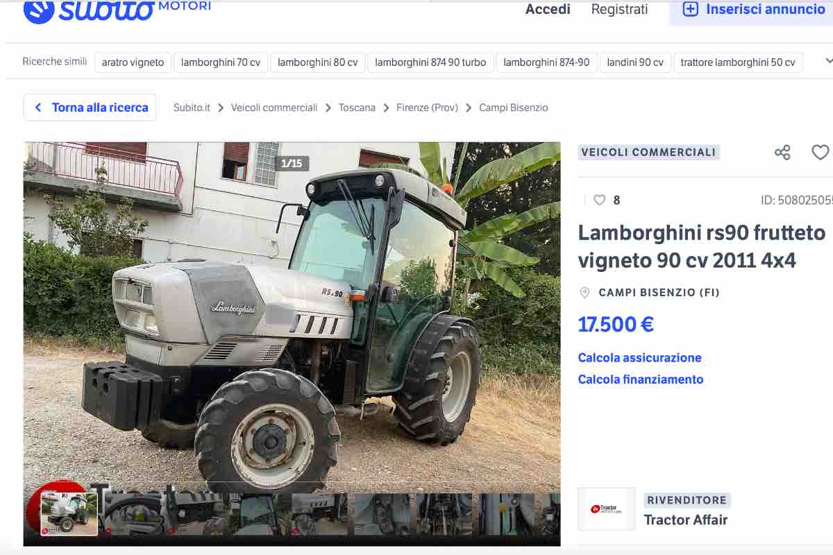 Trattore Lamborghini acquisito 