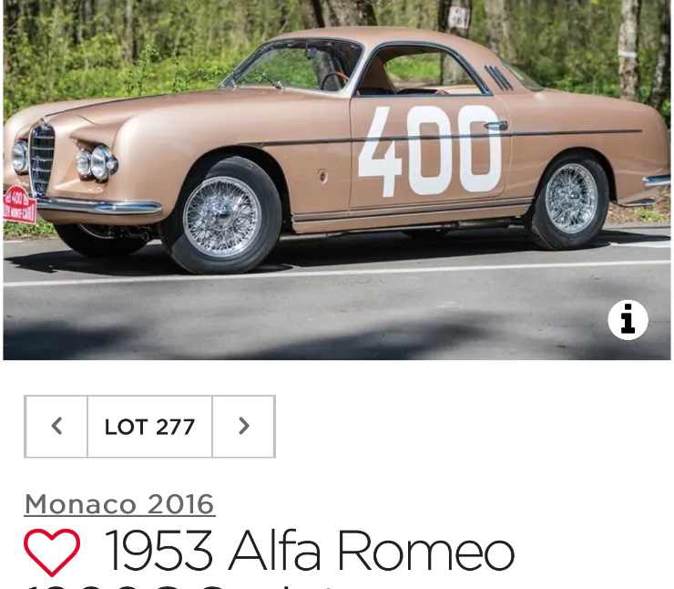 Alfa Romeo 1900 C Sprint Ghia Supergioiello, costo pazzesco