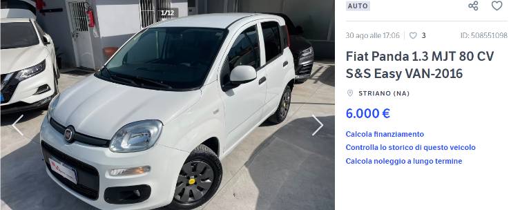 FIAT Panda, prezzo pazzesco