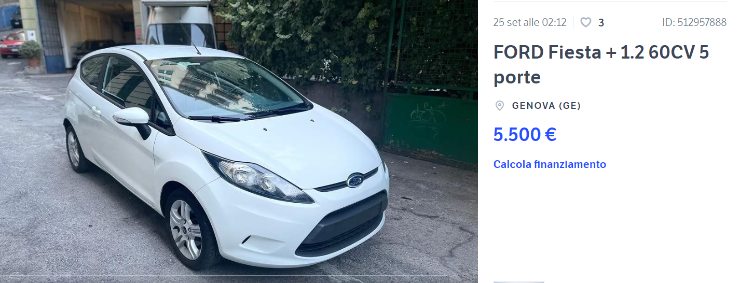 Ford Fiesta a soli 6 mila euro