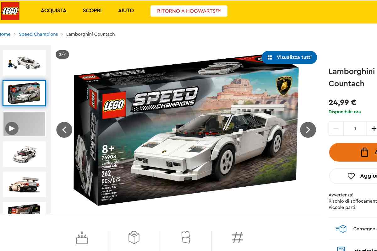 Lamborghini Countach Lego prezzo