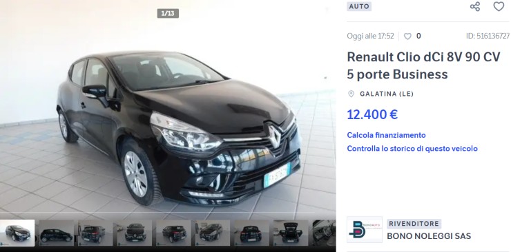 Renault Clio in vendita a prezzo molto basso
