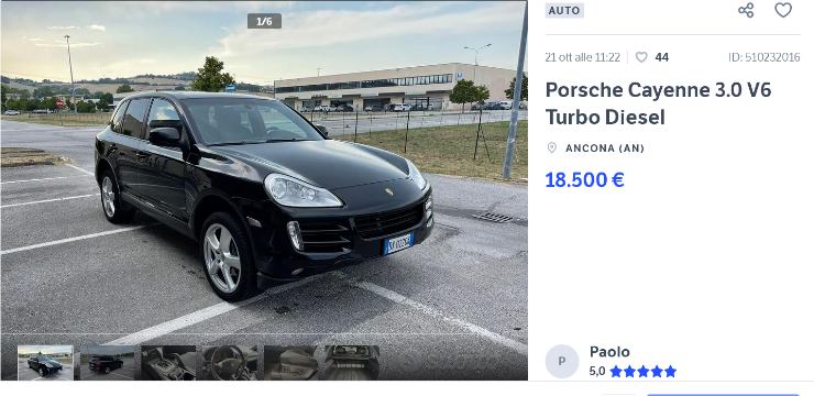 Porsche Cayenne prezzo record come una 500
