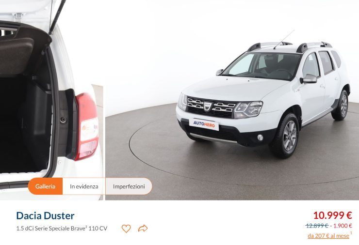 Dacia Duster, offerta a metà prezzo