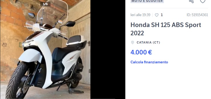 Honda SH 125, il costo è incredibile