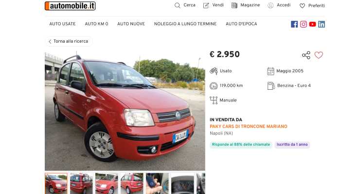 fiat panda offerta