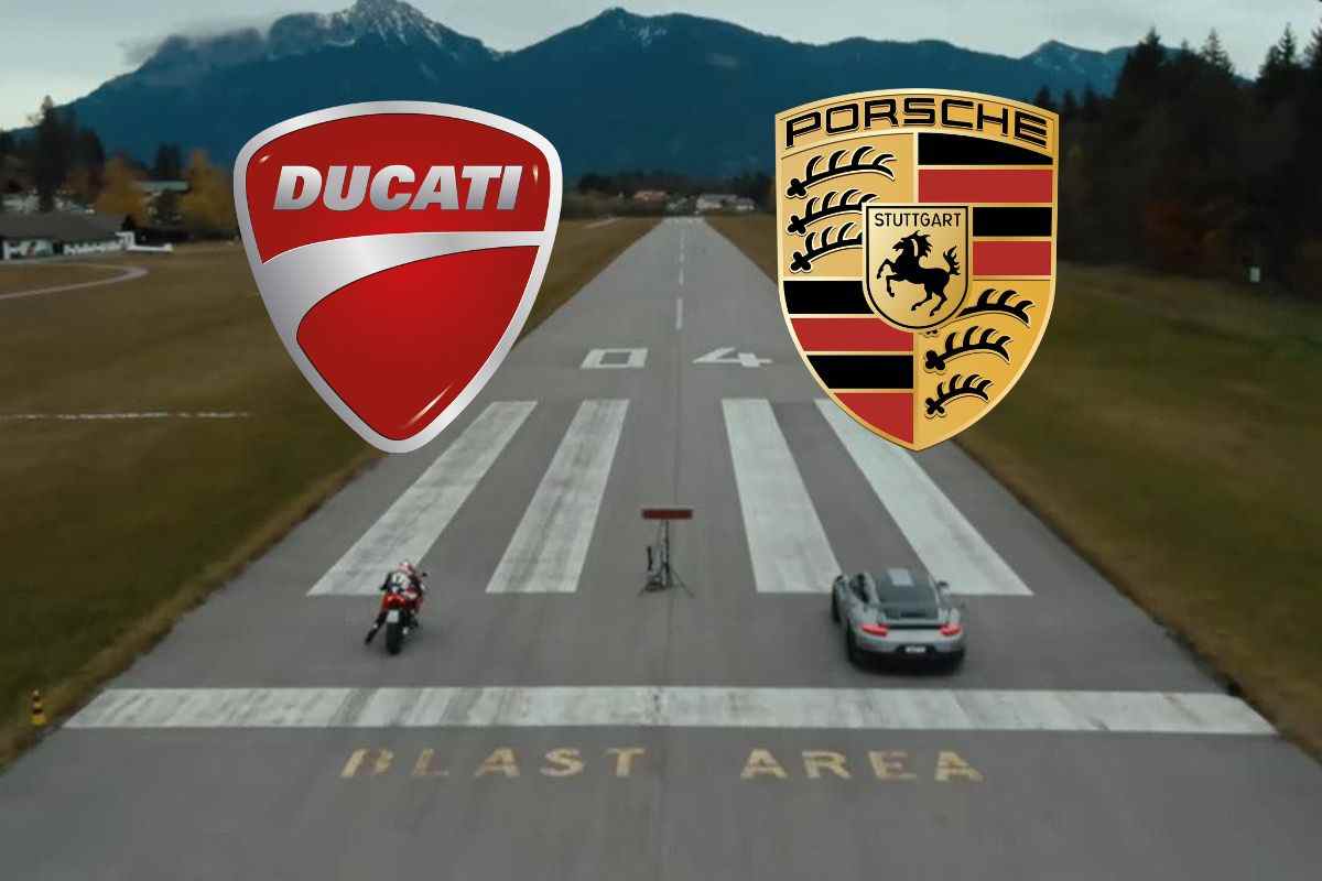 Sfida tra "cugine", Ducati Panigale contro Porsche GT2 RS: lotta pazzesca, l'ha distrutta (VIDEO)