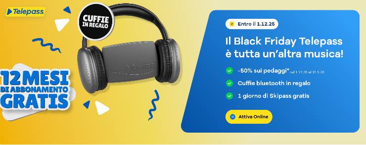 Telepass Black Friday cashback