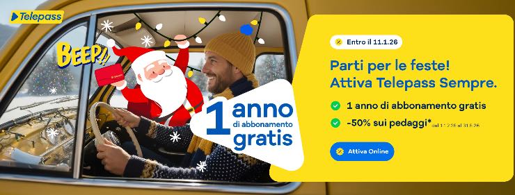 telepass sempre offerta cashback 50% Natale