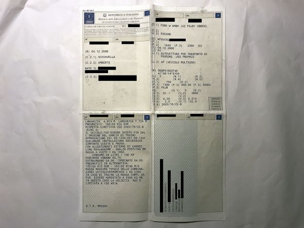 Carta di circolazione: legenda e istruzioni, guida all'uso.