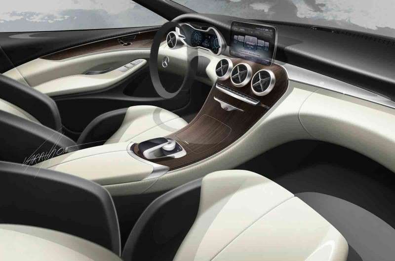 Mercedes Classe C 2014, interni bozzetti